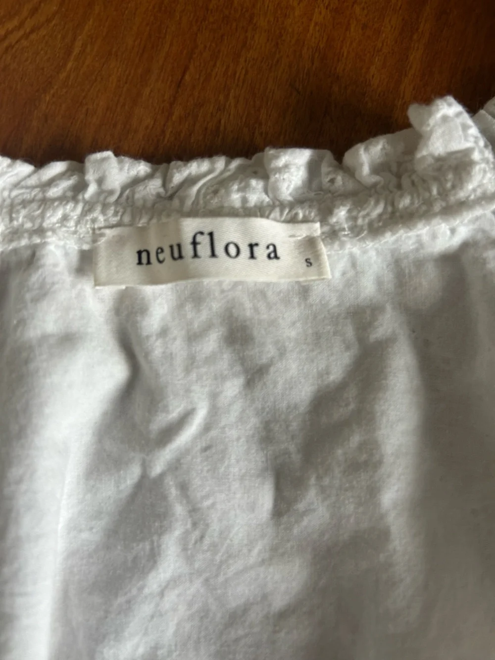 Neuflora White Eyelet Button-Front Peasant Blouse - Picture 3 of 4